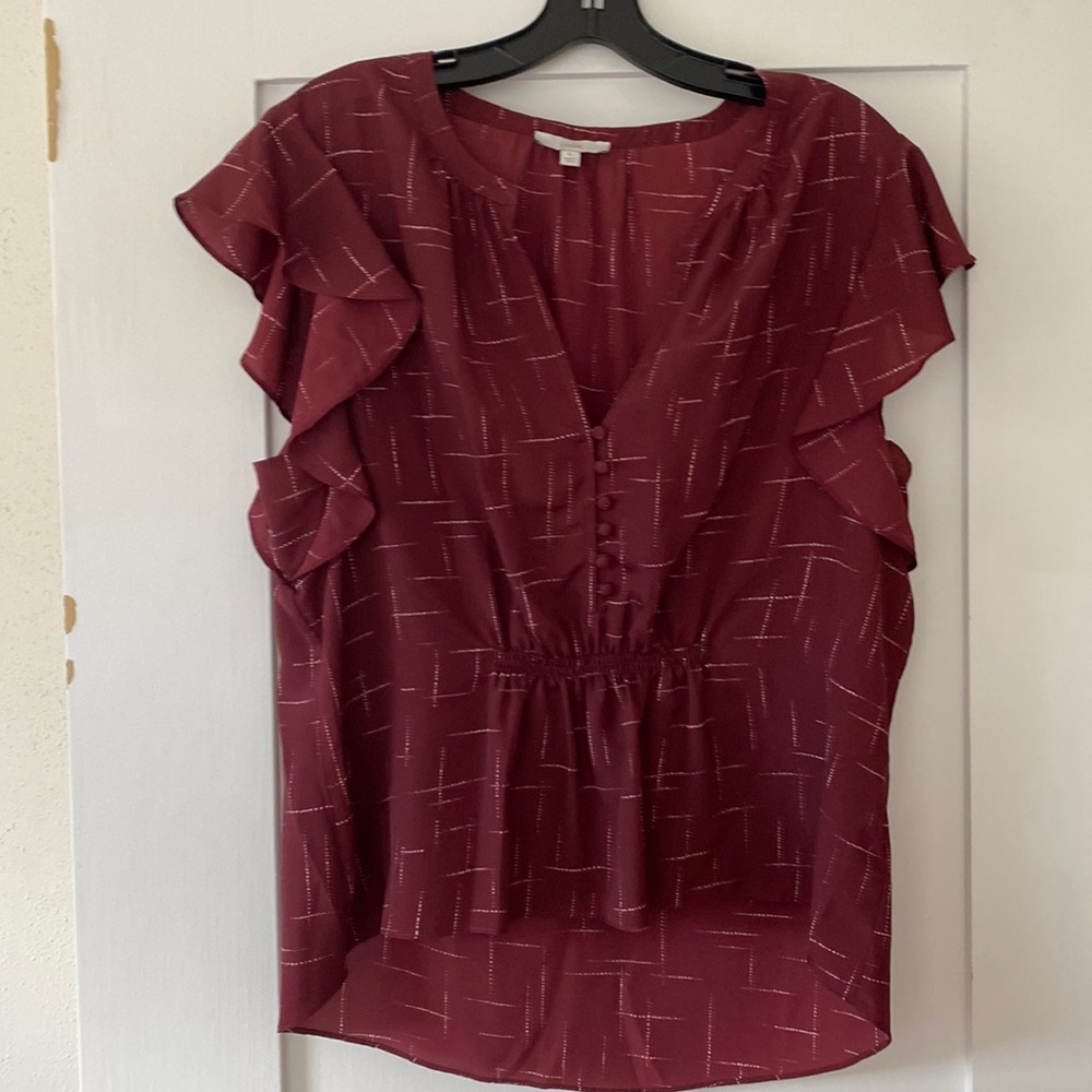 Joie burgundy silk top